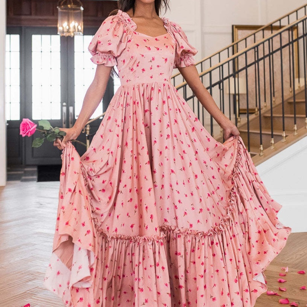 Ivy City Co Wonderland Maxi Dress in Pink Daisy - Picture 2 of 13